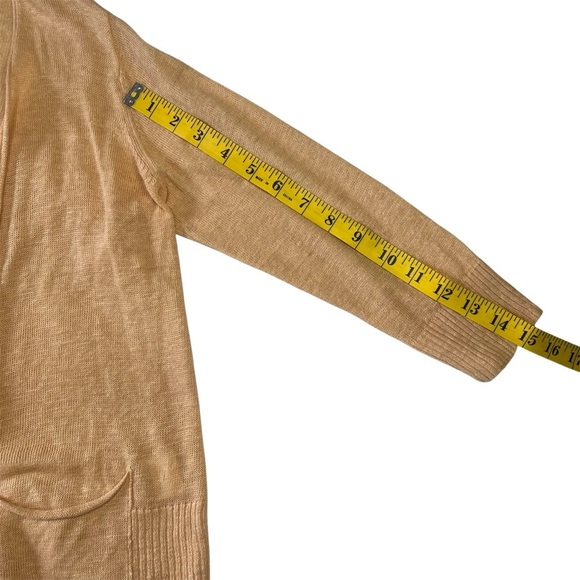 Eileen Fisher 100% Linen Drape Open Front Cardigan Light Peach Size XS - Picture 6 of 8